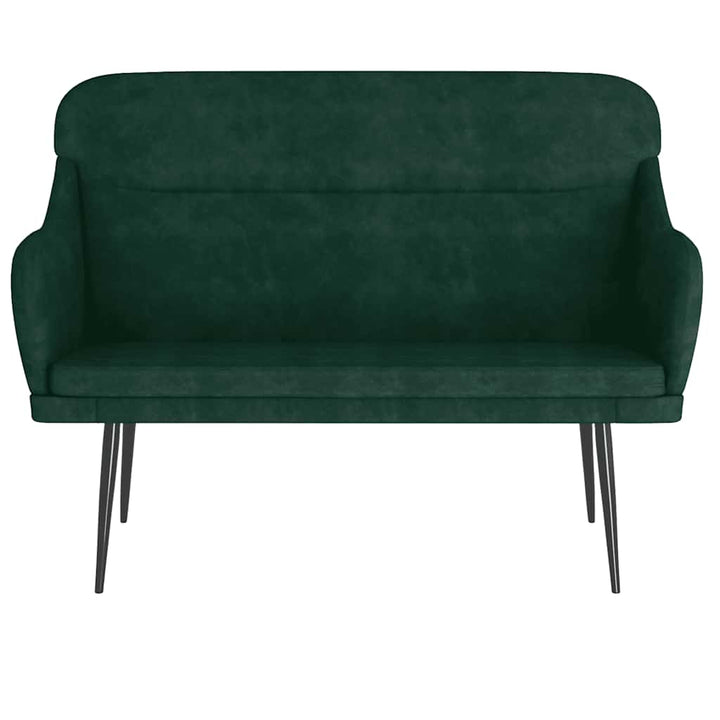 bænk 110x76x80 cm velour Mørkegrøn