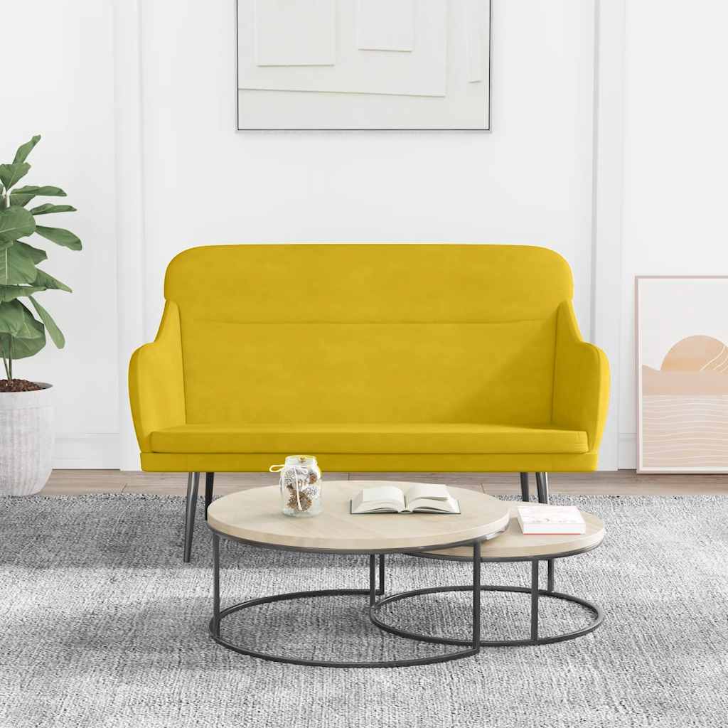 bænk 110x76x80 cm velour gul