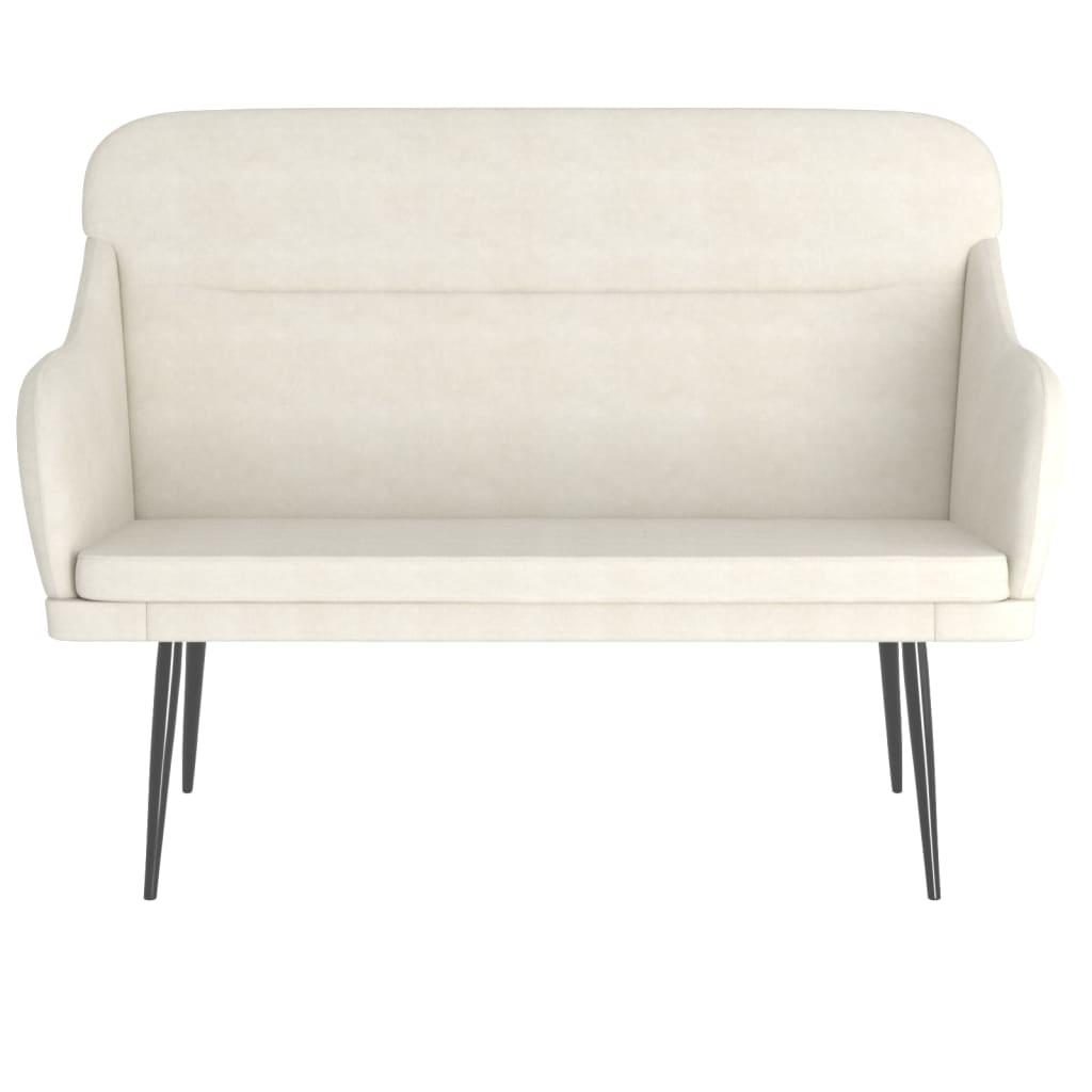 bænk 110x76x80 cm velour cremefarvet