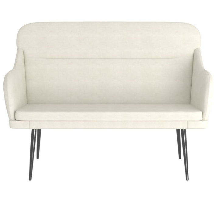 bænk 110x76x80 cm velour cremefarvet