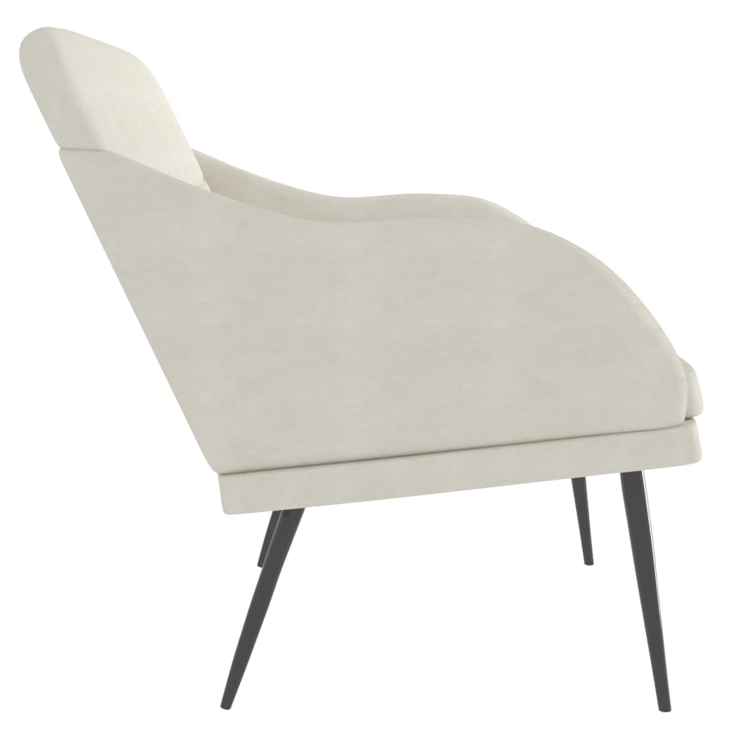 bænk 110x76x80 cm velour cremefarvet