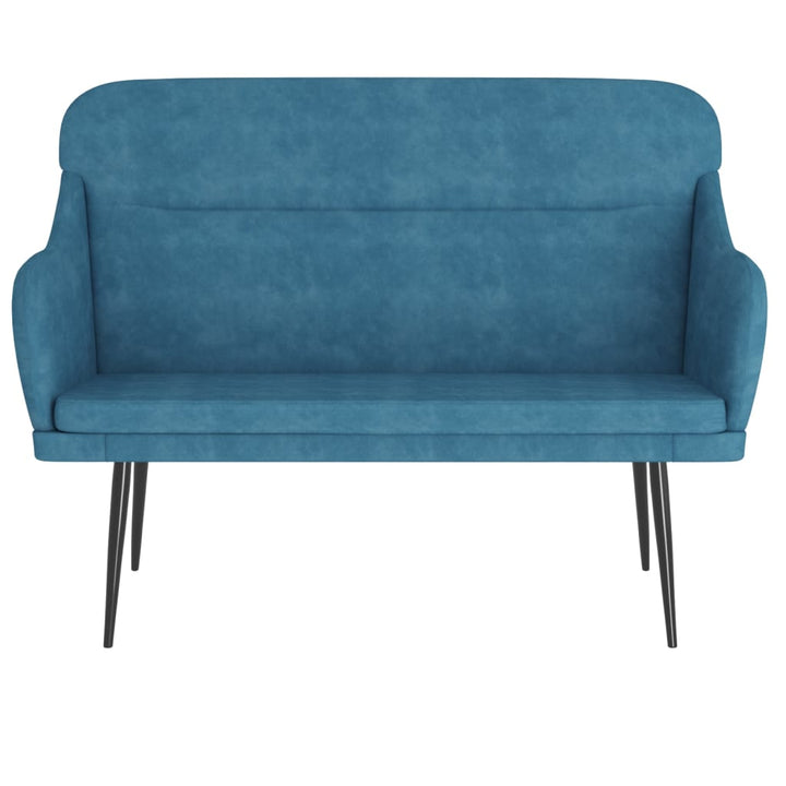 bænk 110x76x80 cm velour blå