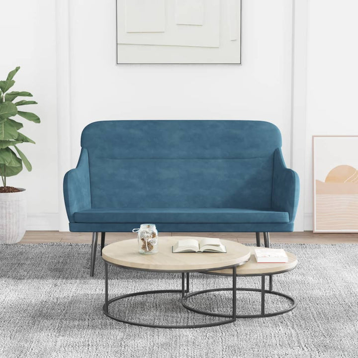 bænk 110x76x80 cm velour blå