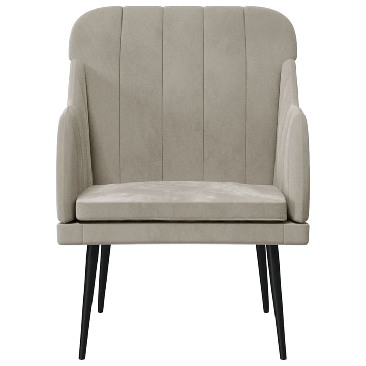 lænestol 63x76x80 cm velour lysegrå