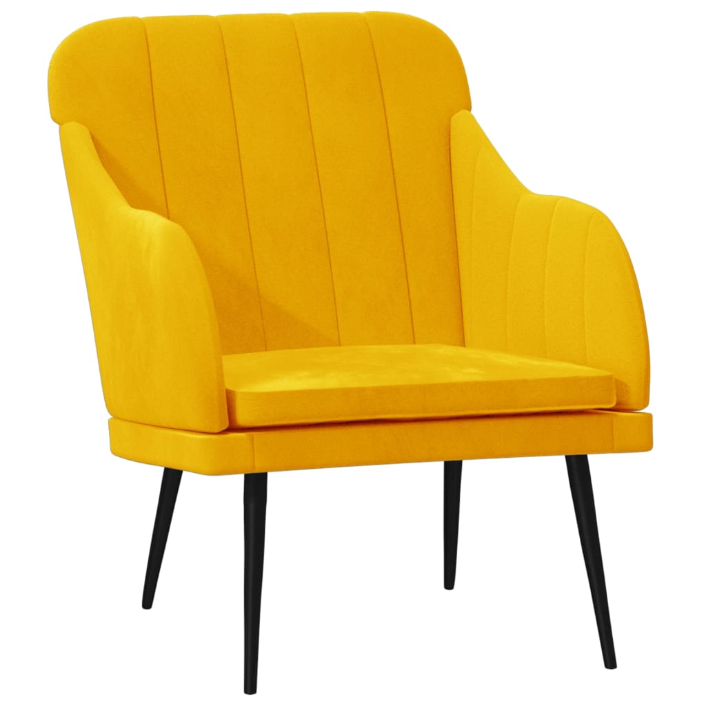 lænestol 63x76x80 cm velour gul