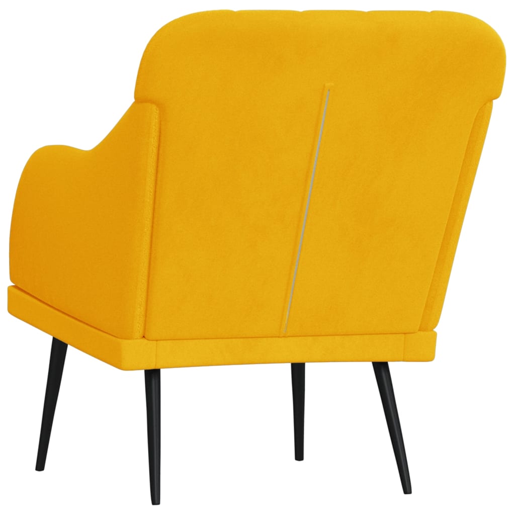 lænestol 63x76x80 cm velour gul