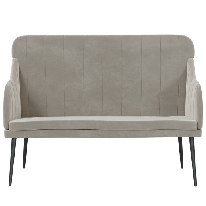 bænk 110x76x80 cm velour lysegrå
