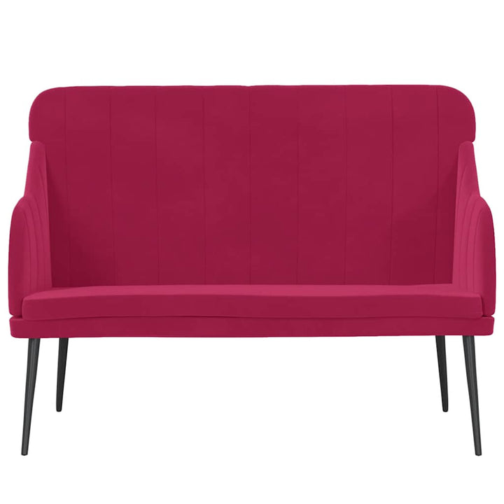 bænk 110x76x80 cm velour vinrød