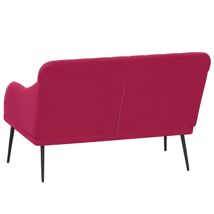 bænk 110x76x80 cm velour vinrød