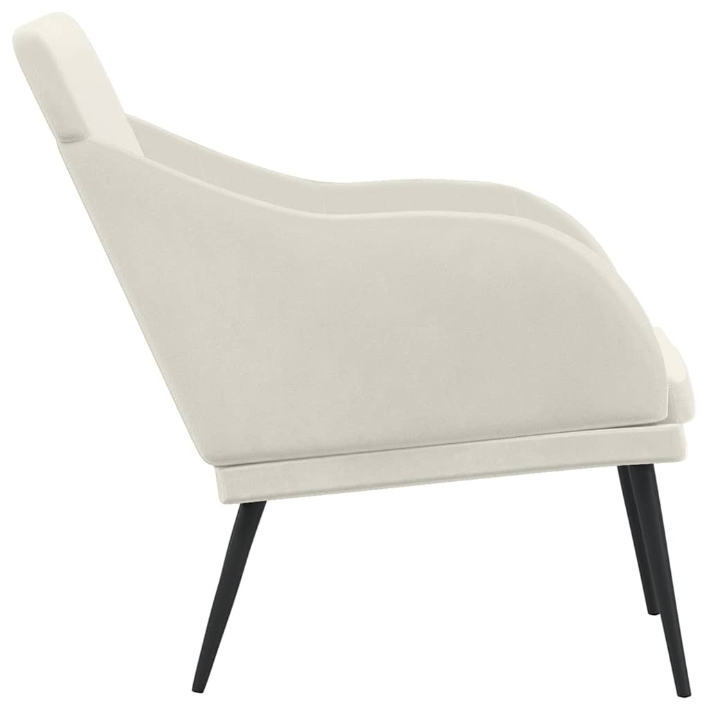bænk 110x76x80 cm velour cremefarvet