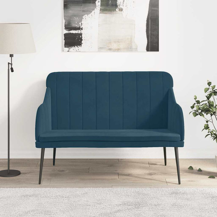 bænk 110x76x80 cm velour blå