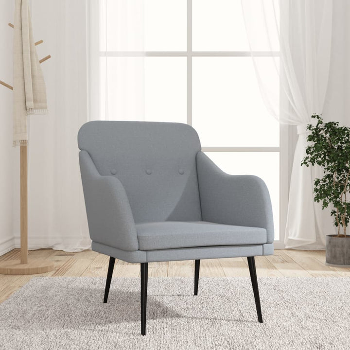 lænestol 63x76x80 cm stof lysegrå