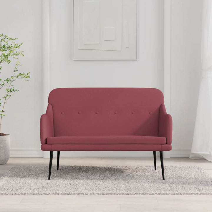 bænk 110x76x80 cm stof vinrød