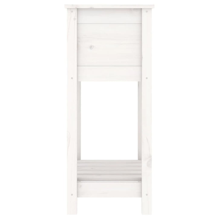 plantekasse med hylde 54x34,5x81 cm massivt fyrretræ hvid