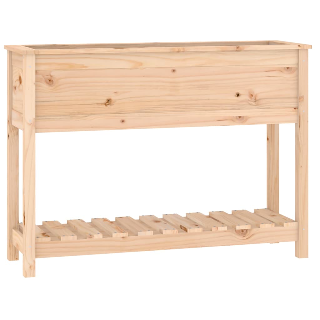 plantekasse med hylde 111,5x34,5x81 cm massivt fyrretræ