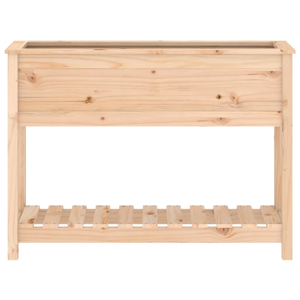 plantekasse med hylde 111,5x34,5x81 cm massivt fyrretræ