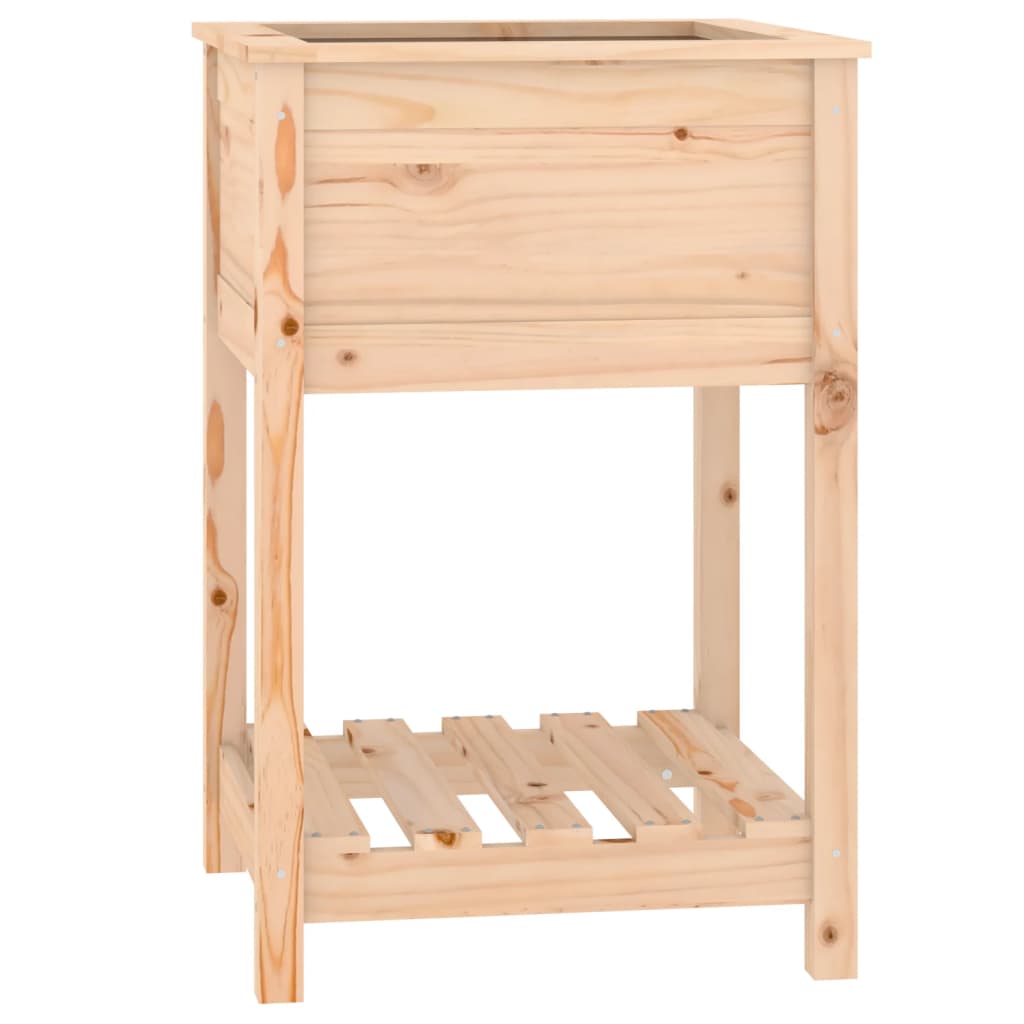 plantekasse med hylde 54x54x81 cm massivt fyrretræ