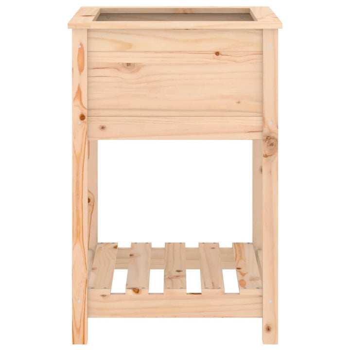 plantekasse med hylde 54x54x81 cm massivt fyrretræ