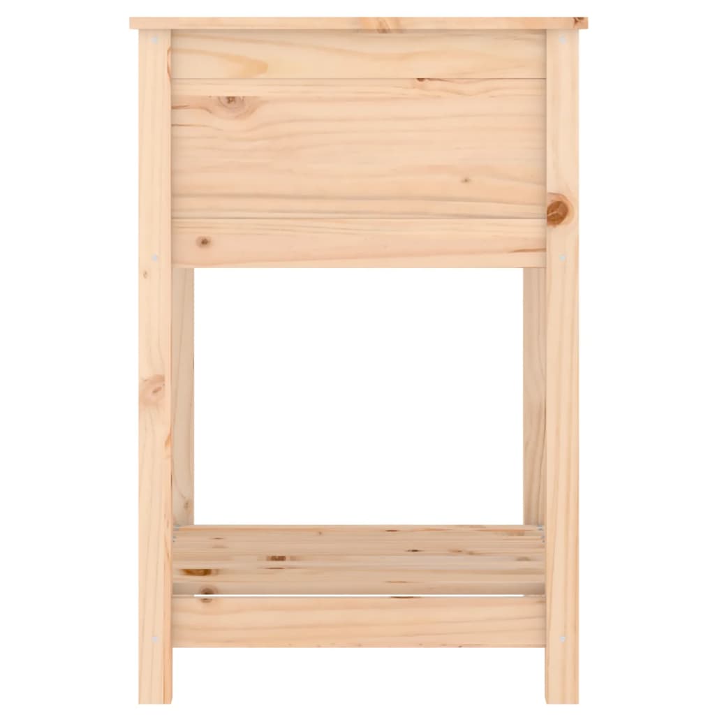 plantekasse med hylde 54x54x81 cm massivt fyrretræ