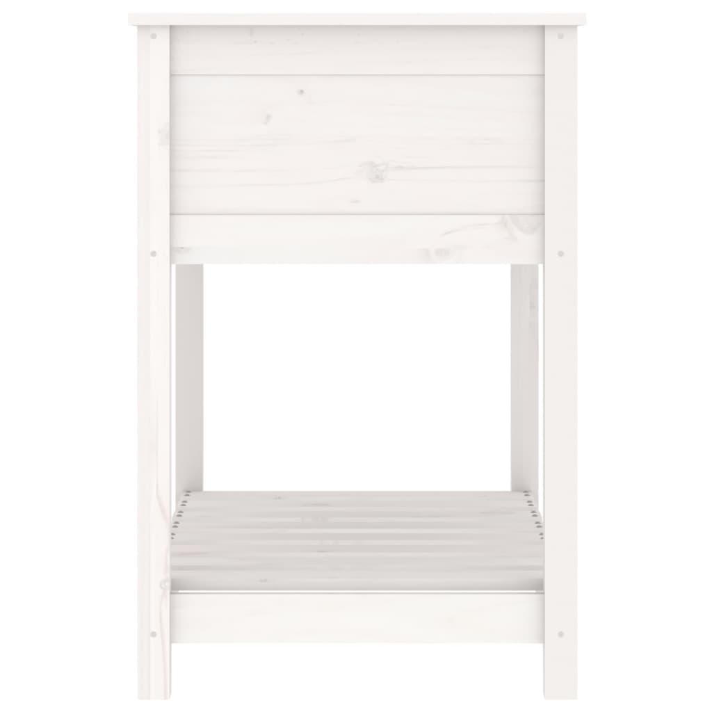 plantekasse med hylde 82,5x54x81 cm massivt fyrretræ hvid
