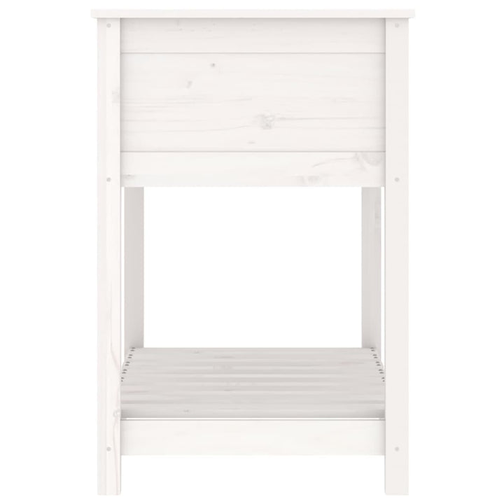 plantekasse med hylde 82,5x54x81 cm massivt fyrretræ hvid