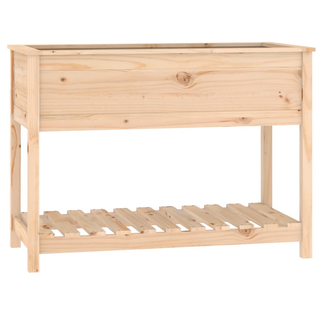 plantekasse med hylde 111,5x54x81 cm massivt fyrretræ