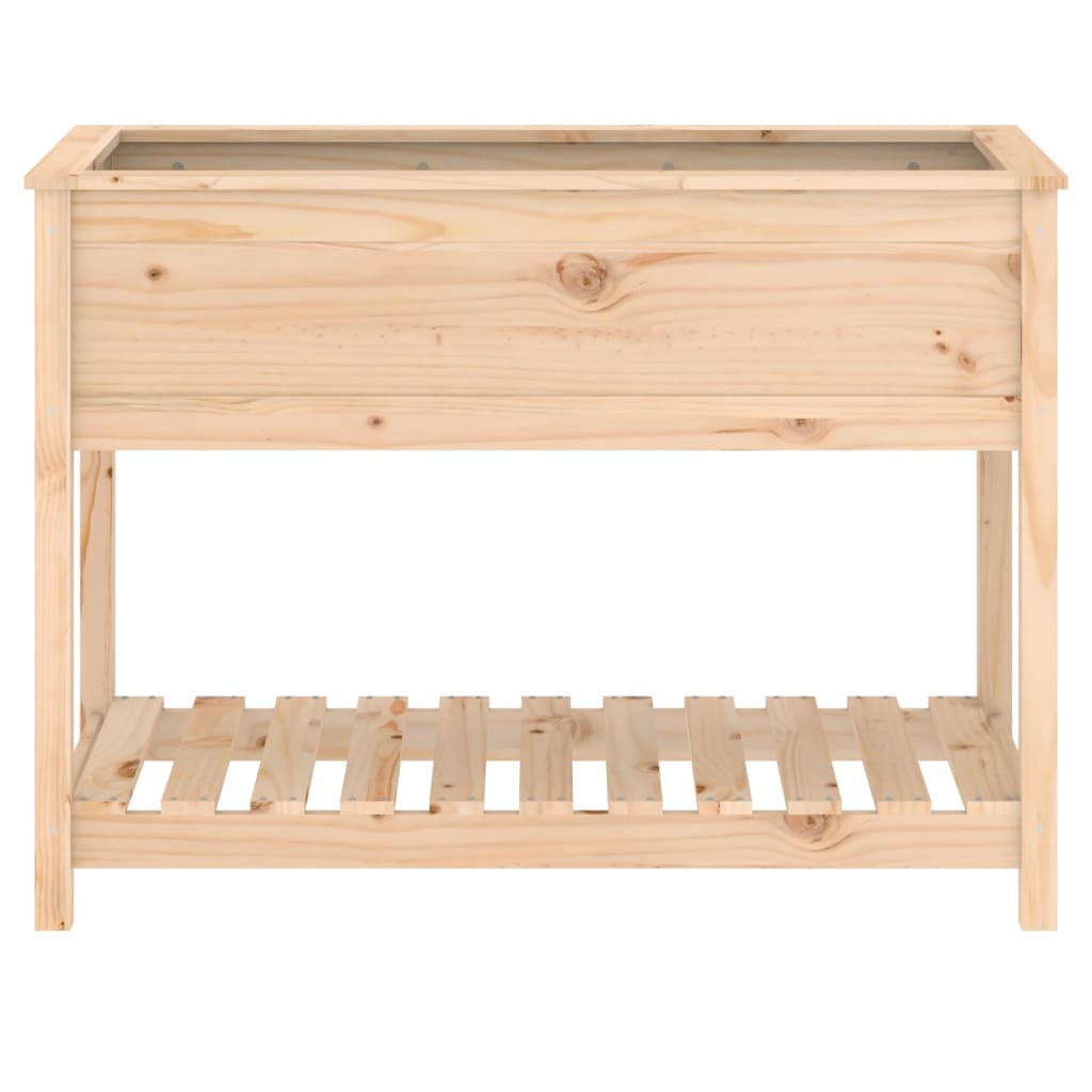 plantekasse med hylde 111,5x54x81 cm massivt fyrretræ