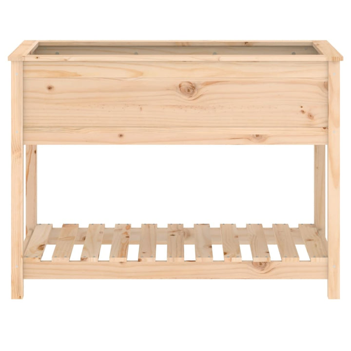 plantekasse med hylde 111,5x54x81 cm massivt fyrretræ
