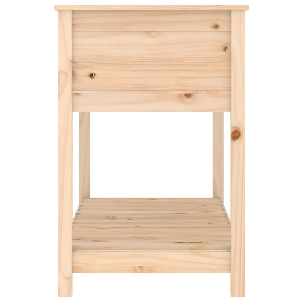 plantekasse med hylde 111,5x54x81 cm massivt fyrretræ