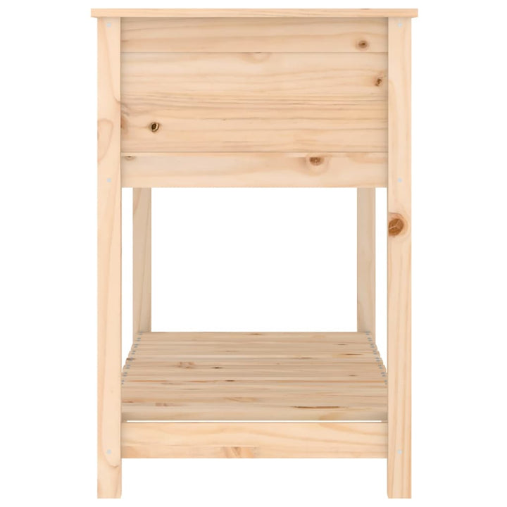 plantekasse med hylde 111,5x54x81 cm massivt fyrretræ