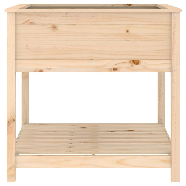 plantekasse med hylde 82,5x82,5x81 cm massivt fyrretræ