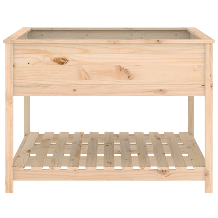 plantekasse med hylde 111,5x111,5x81 cm massivt fyrretræ