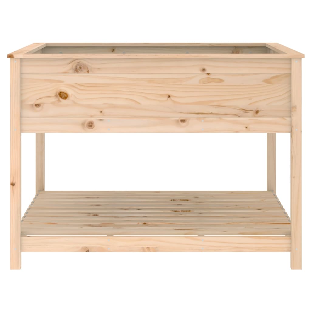 plantekasse med hylde 111,5x111,5x81 cm massivt fyrretræ