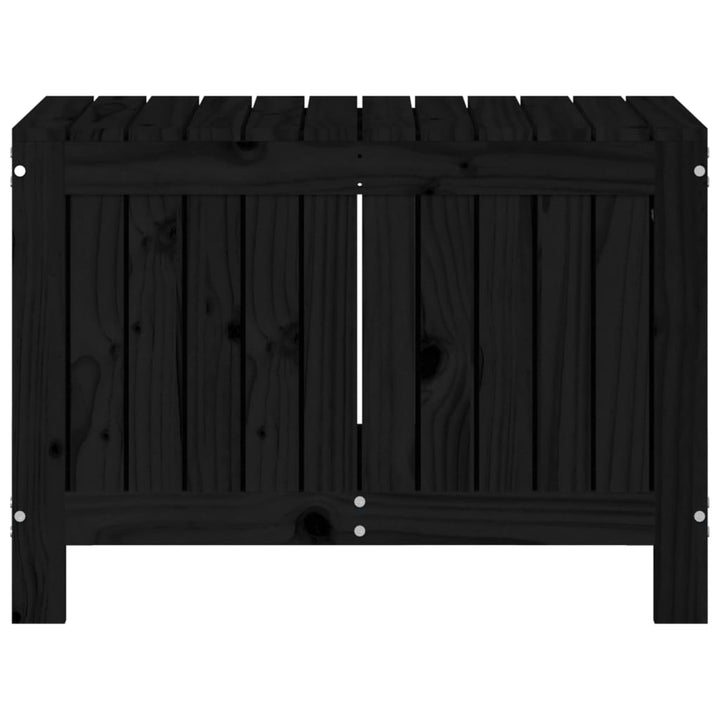 opbevaringskasse til haven 76x42,5x54 cm massivt fyrretræ sort