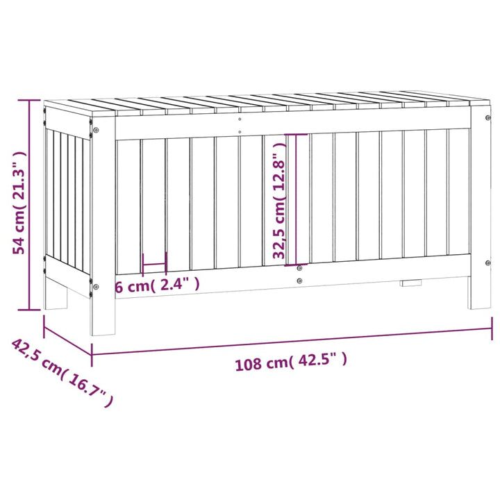 havekasse 108x42,5x54 cm massivt fyrretræ hvid