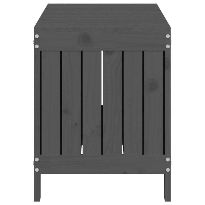 opbevaringskasse til haven 108x42,5x54 cm massivt fyrretræ grå