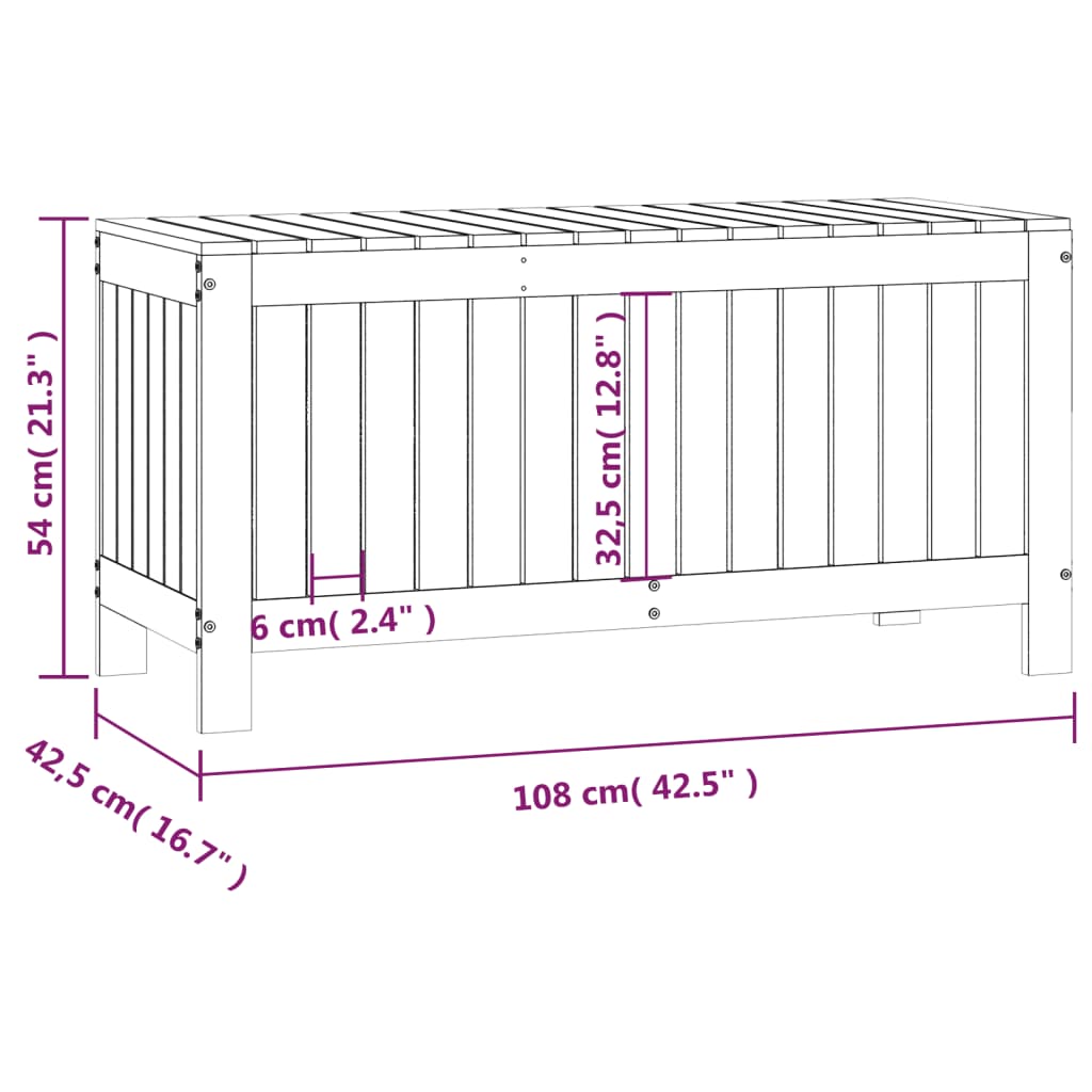 havekasse 108x42,5x54 cm massivt fyrretræ gyldenbrun