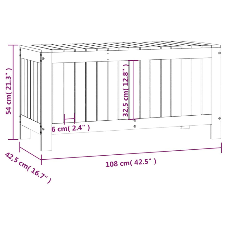 havekasse 108x42,5x54 cm massivt fyrretræ gyldenbrun
