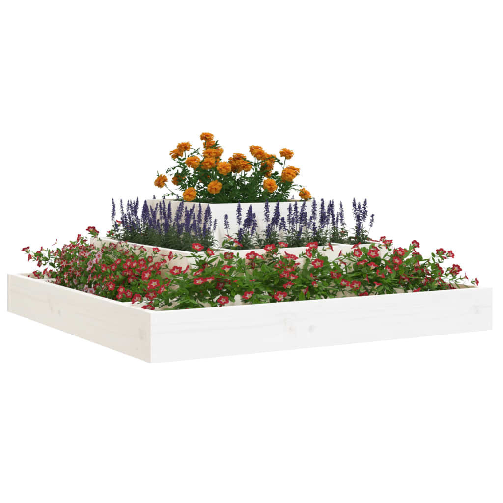 plantekasse 80x80x27 cm massivt fyrretræ hvid