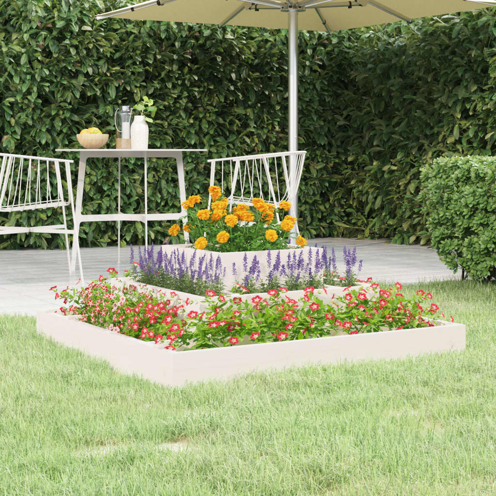 plantekasse 80x80x27 cm massivt fyrretræ hvid
