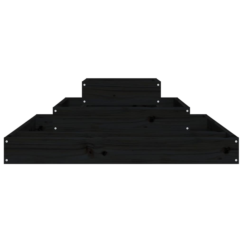 plantekasse 80x80x27 cm massivt fyrretræ sort