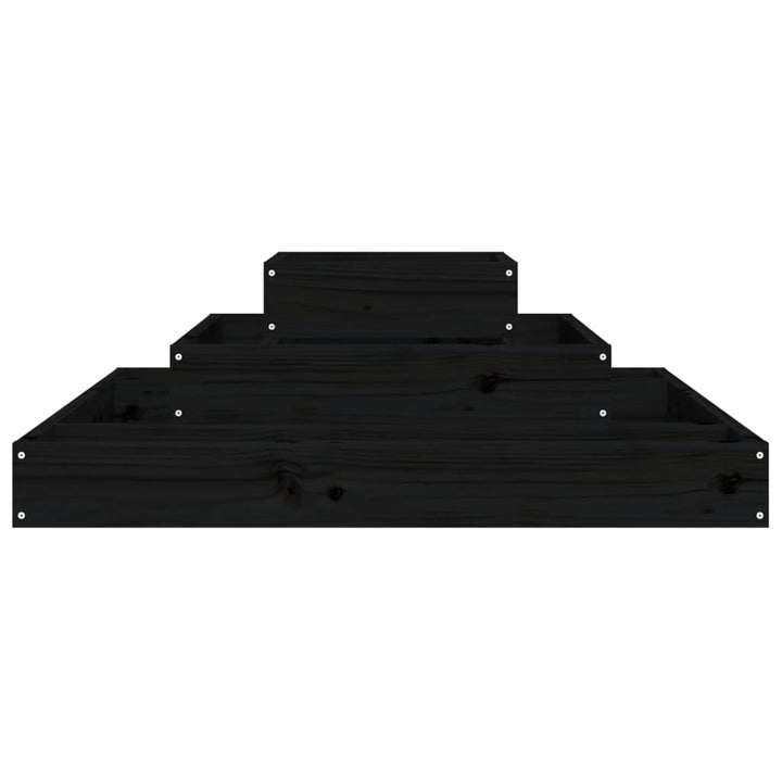 plantekasse 80x80x27 cm massivt fyrretræ sort