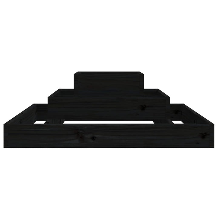 plantekasse 80x80x27 cm massivt fyrretræ sort