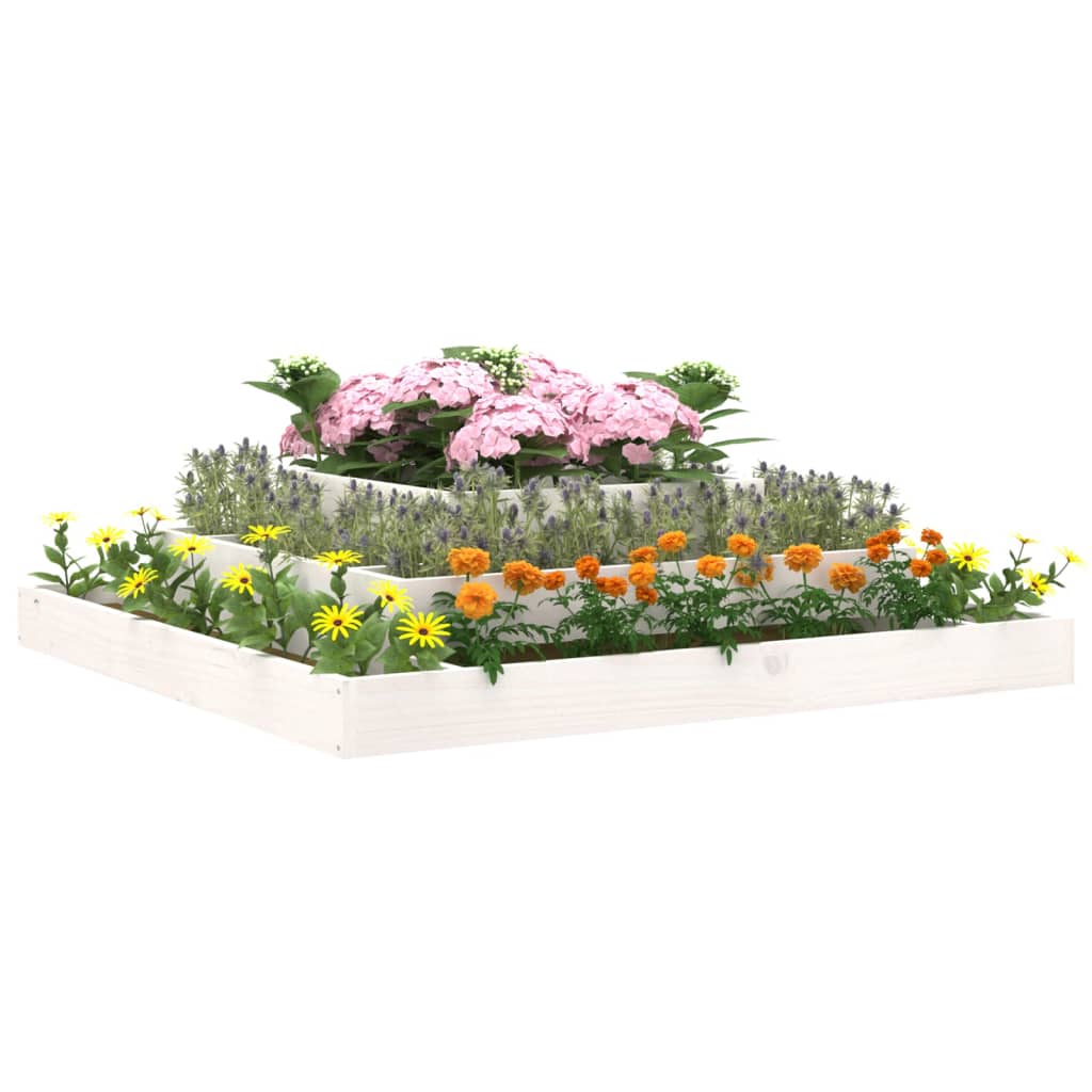 plantekasse 110x110x27 cm massivt fyrretræ hvid