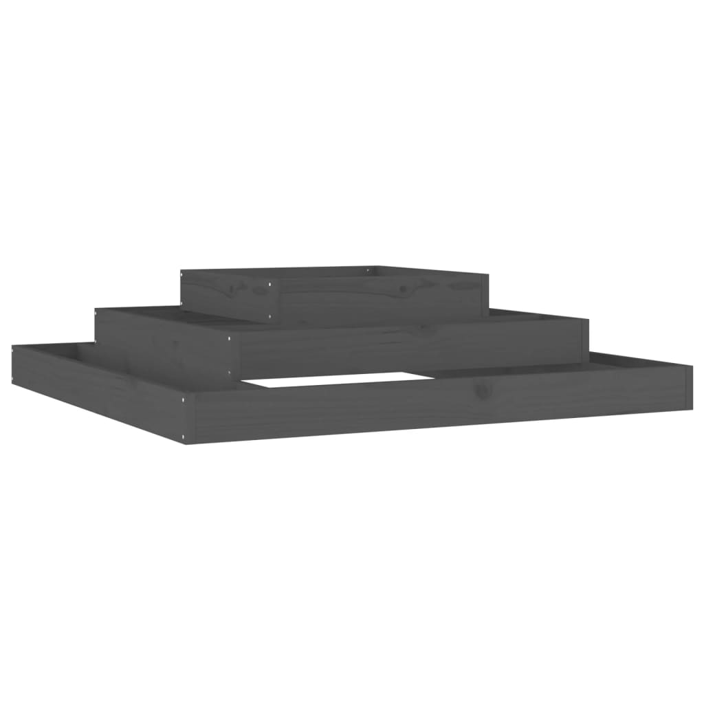 plantekasse 110x110x27 cm massivt fyrretræ grå