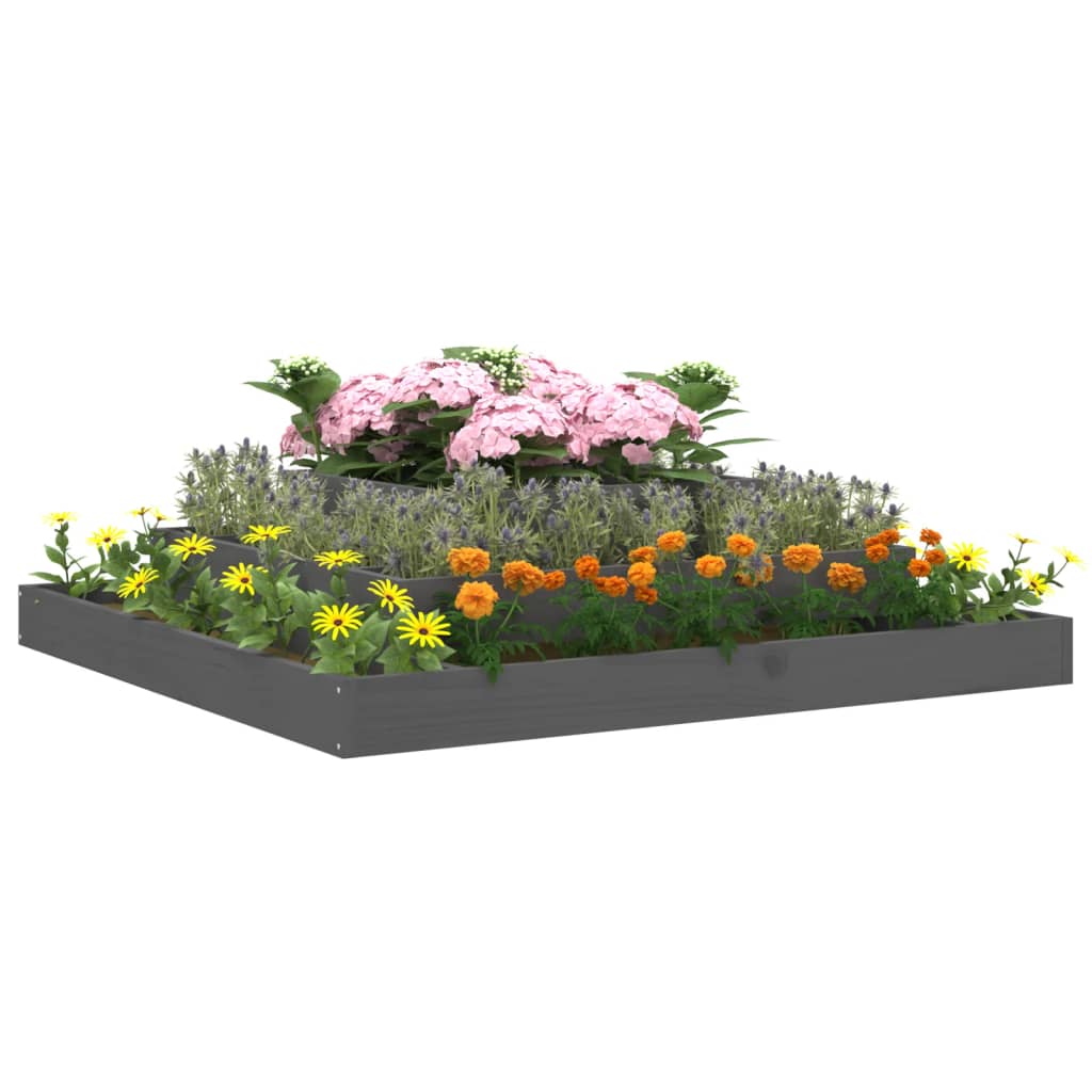 plantekasse 110x110x27 cm massivt fyrretræ grå