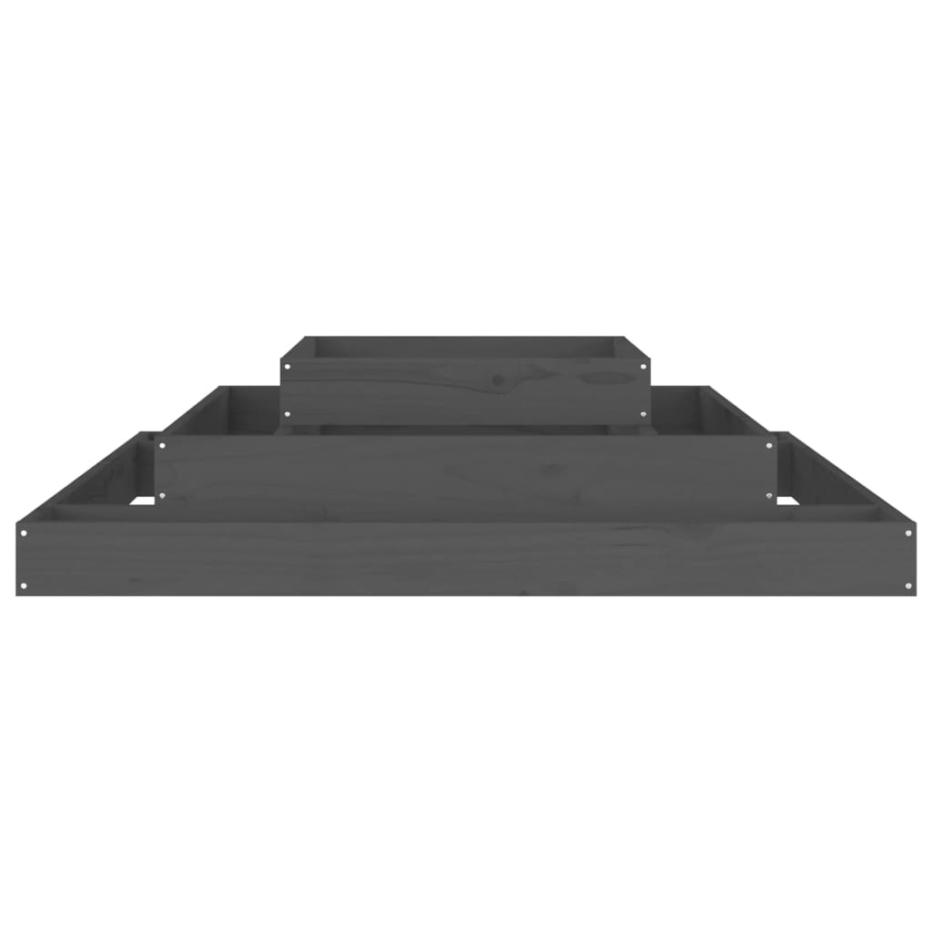 plantekasse 110x110x27 cm massivt fyrretræ grå