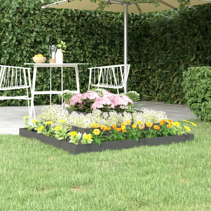 plantekasse 110x110x27 cm massivt fyrretræ grå