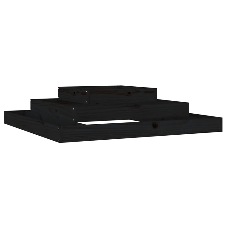 plantekasse 110x110x27 cm massivt fyrretræ sort