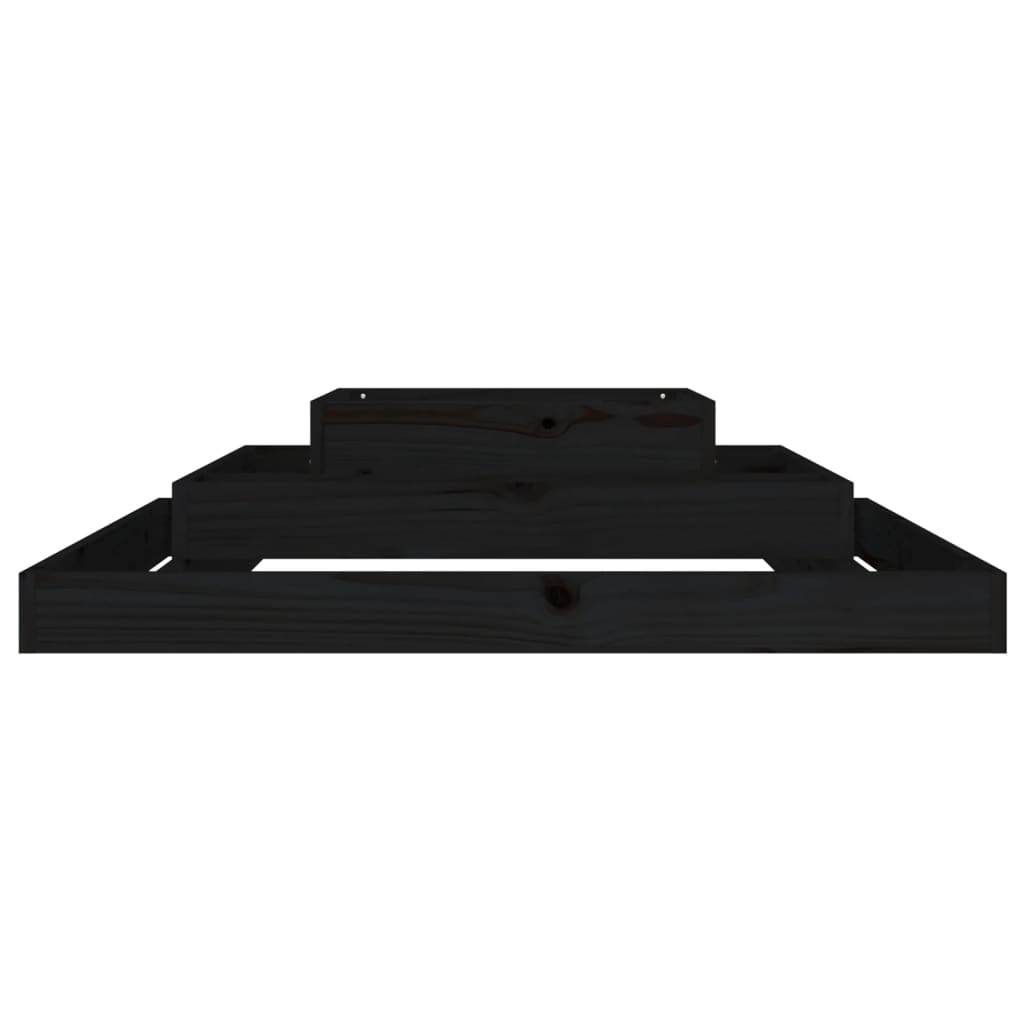 plantekasse 110x110x27 cm massivt fyrretræ sort